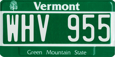 VT license plate WHV955