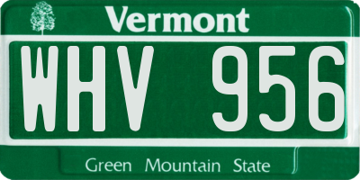 VT license plate WHV956