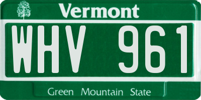 VT license plate WHV961