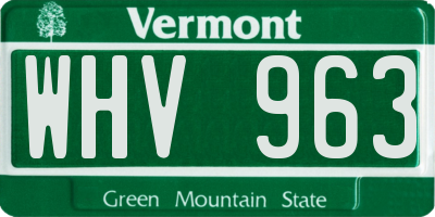 VT license plate WHV963