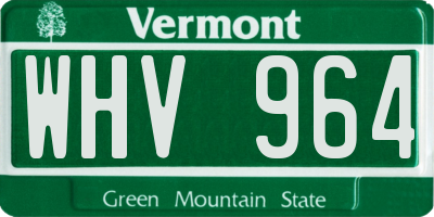 VT license plate WHV964