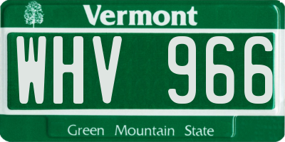 VT license plate WHV966