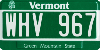 VT license plate WHV967
