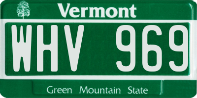 VT license plate WHV969