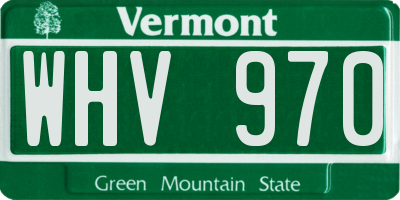 VT license plate WHV970