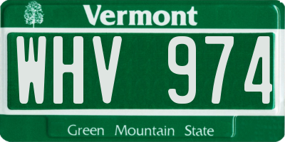 VT license plate WHV974