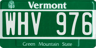 VT license plate WHV976