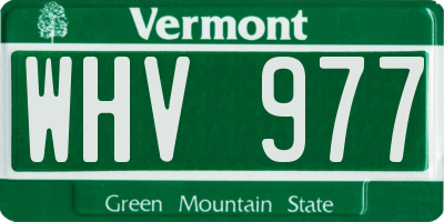 VT license plate WHV977