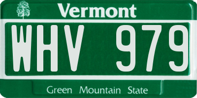 VT license plate WHV979