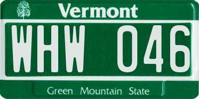 VT license plate WHW046
