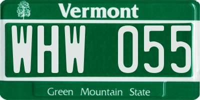 VT license plate WHW055