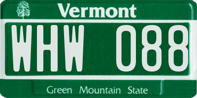 VT license plate WHW088