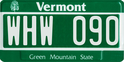 VT license plate WHW090