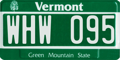 VT license plate WHW095