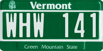 VT license plate WHW141