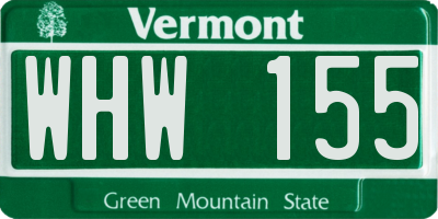 VT license plate WHW155