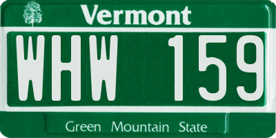 VT license plate WHW159