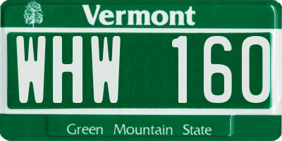 VT license plate WHW160