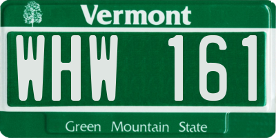 VT license plate WHW161