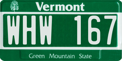 VT license plate WHW167