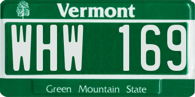 VT license plate WHW169