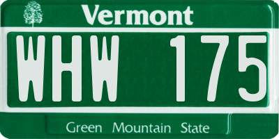 VT license plate WHW175