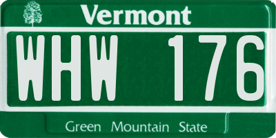 VT license plate WHW176