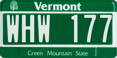 VT license plate WHW177