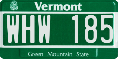 VT license plate WHW185