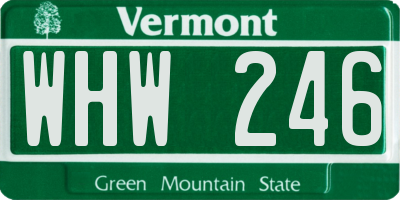 VT license plate WHW246