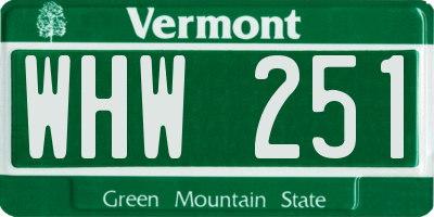 VT license plate WHW251