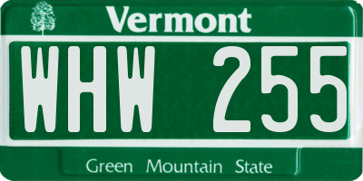 VT license plate WHW255