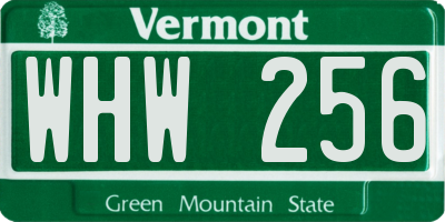 VT license plate WHW256