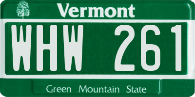 VT license plate WHW261