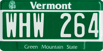 VT license plate WHW264