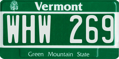 VT license plate WHW269