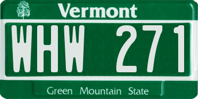 VT license plate WHW271