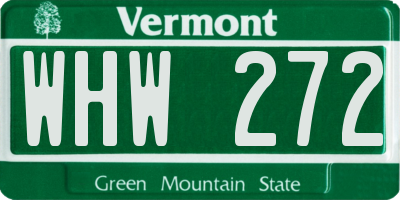VT license plate WHW272