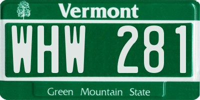 VT license plate WHW281