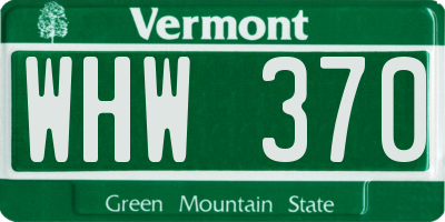 VT license plate WHW370