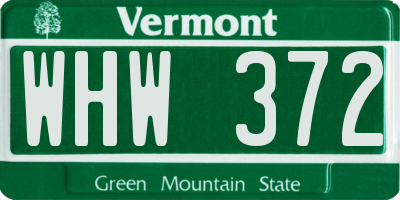 VT license plate WHW372