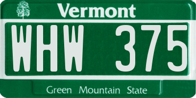 VT license plate WHW375