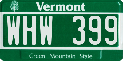 VT license plate WHW399