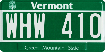 VT license plate WHW410