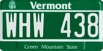 VT license plate WHW438