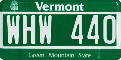 VT license plate WHW440