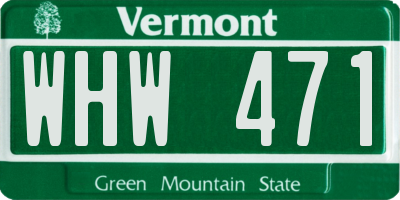 VT license plate WHW471