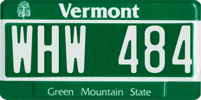 VT license plate WHW484