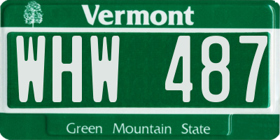 VT license plate WHW487