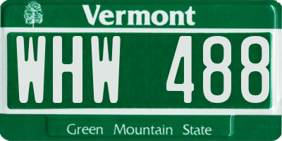 VT license plate WHW488